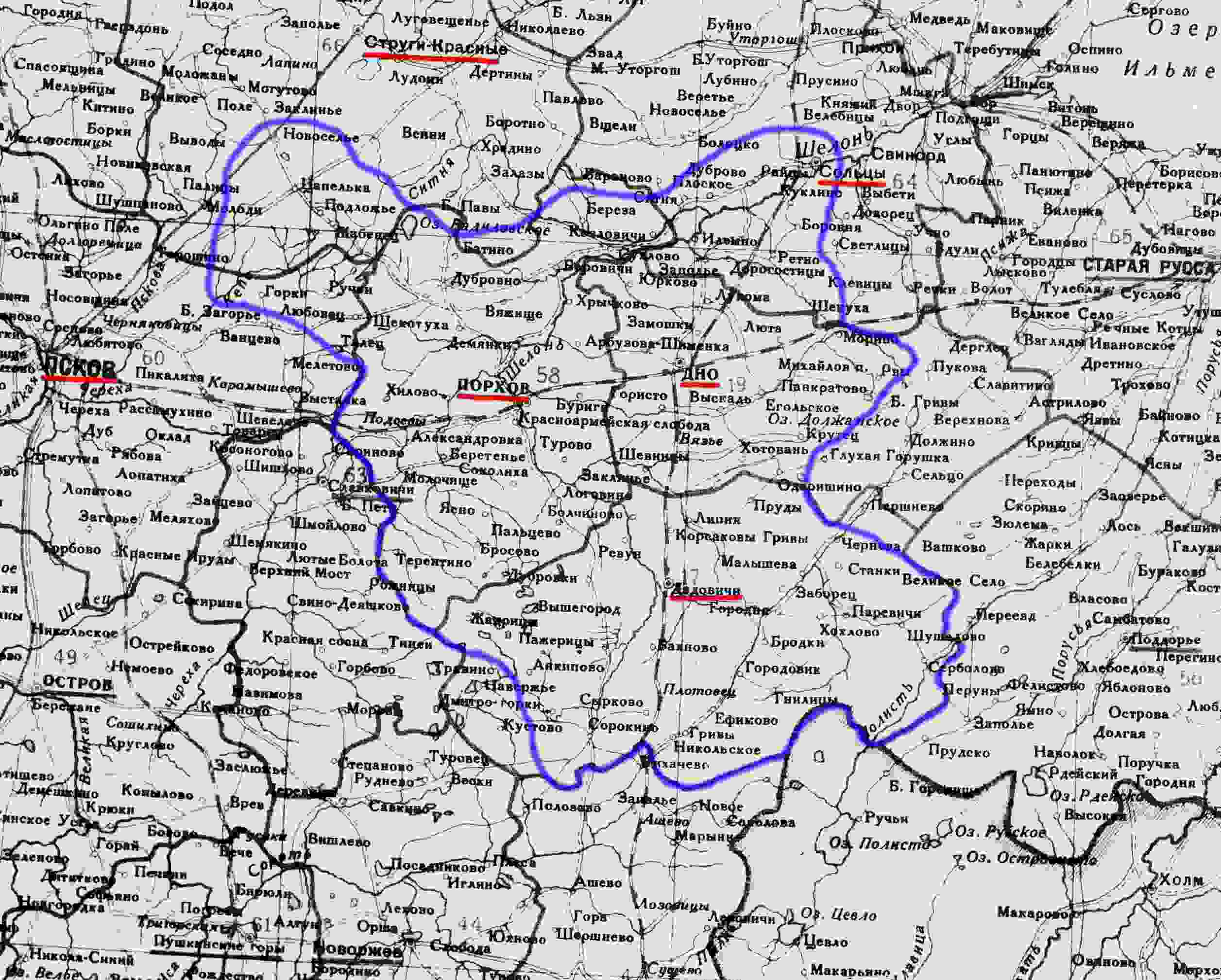 Карта псковской области подробная с деревнями 1941 года